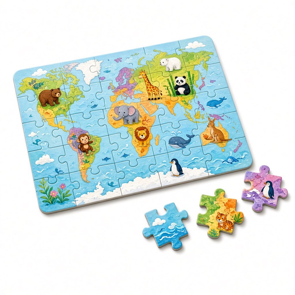 Puzzle carte du monde 200 pièces